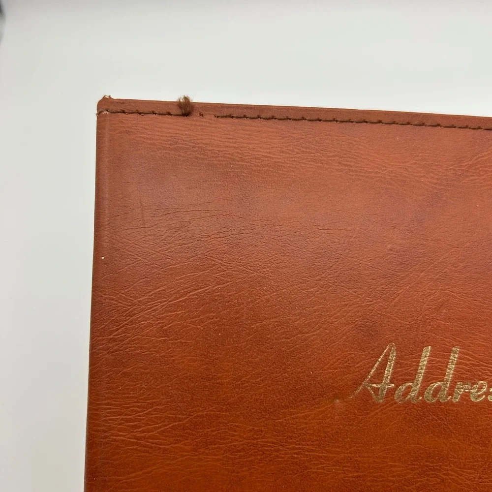 Stuart Hall Executive Brown Faux Leather 3-Ring Address Book‎ Vintage No. 8432